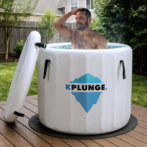 Anzzi Arctic Fox 1-Person Inflatable Cold Plunge Ice Bath Tub/Hot Tub with PVC Insulated Lid, Pump, and Repair Kit in Gray CP-IFBAR