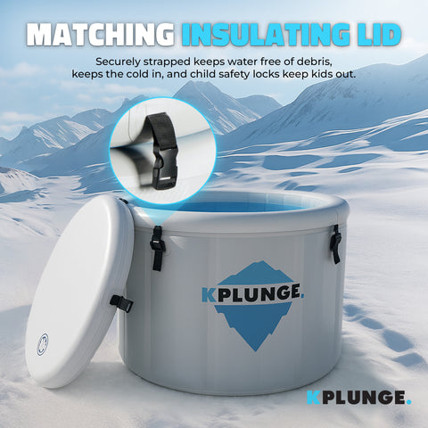 Anzzi Arctic Fox 1-Person Inflatable Cold Plunge Ice Bath Tub/Hot Tub with PVC Insulated Lid, Pump, and Repair Kit in Gray CP-IFBAR