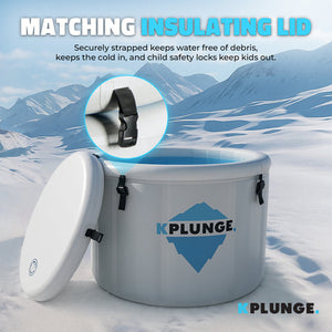 Anzzi Arctic Fox 1-Person Inflatable Cold Plunge Ice Bath Tub/Hot Tub with PVC Insulated Lid, Pump, and Repair Kit in Gray CP-IFBAR