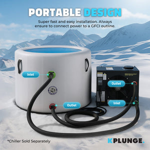 Anzzi Arctic Fox 1-Person Inflatable Cold Plunge Ice Bath Tub/Hot Tub with PVC Insulated Lid, Pump, and Repair Kit in Gray CP-IFBAR