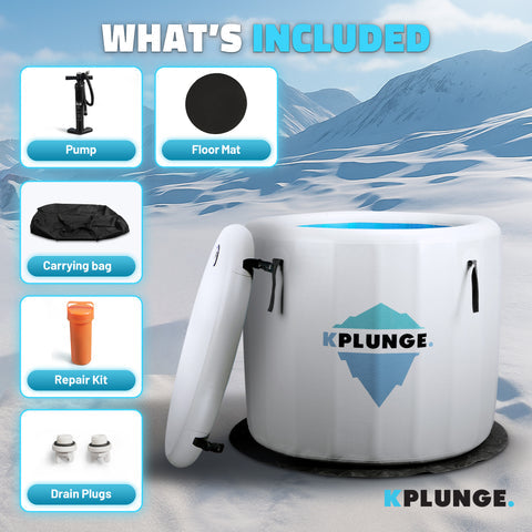 Anzzi Arctic Fox 1-Person Inflatable Cold Plunge Ice Bath Tub/Hot Tub with PVC Insulated Lid, Pump, and Repair Kit in Gray CP-IFBAR