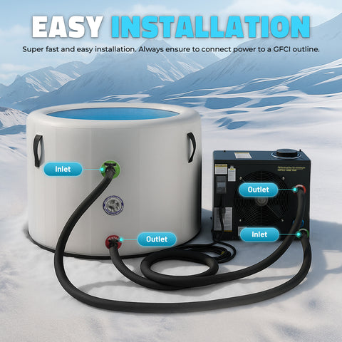 Anzzi Gale Cold Plunge Chiller and Heater- 3/4 HP in Black with 38°F to ...