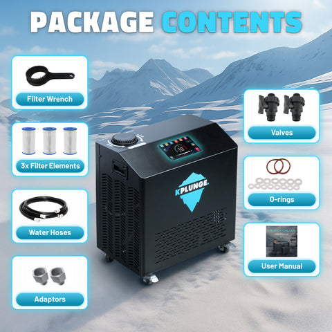 Anzzi Gale Cold Plunge Chiller and Heater- 1 HP in Black with 38°F to ...