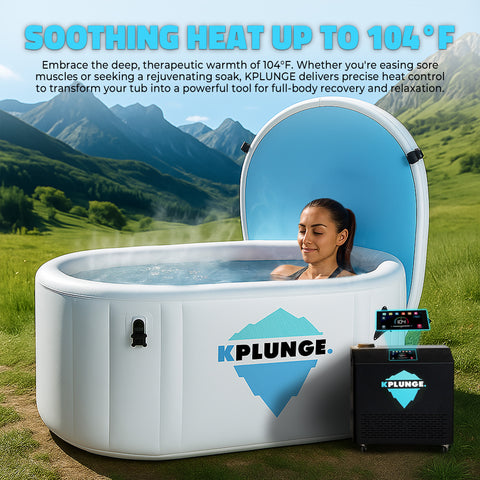 Anzzi Kodiak 1-Person Inflatable Cold Plunge Ice Bath Tub/Hot Tub with PVC Insulated Lid, 1 HP Chiller and Heater in Gray CP-IFTUB-1HP