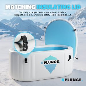 Anzzi Kodiak 1-Person Inflatable Cold Plunge Ice Bath Tub/Hot Tub with PVC Insulated Lid, Hand Pump, and Repair Kit in Gray CP-IFTUB