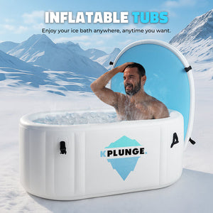 Anzzi Kodiak 1-Person Inflatable Cold Plunge Ice Bath Tub/Hot Tub with PVC Insulated Lid, Hand Pump, and Repair Kit in Gray CP-IFTUB