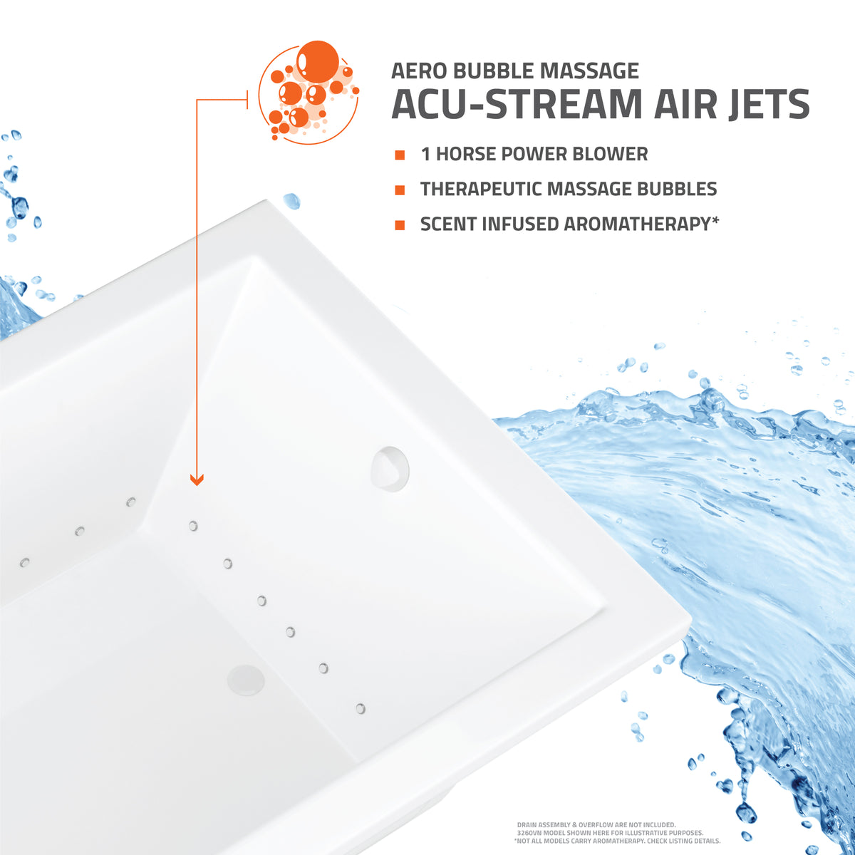 Atlantis Whirlpools Alexandria 60 x 60 Corner Bathtub 6060A