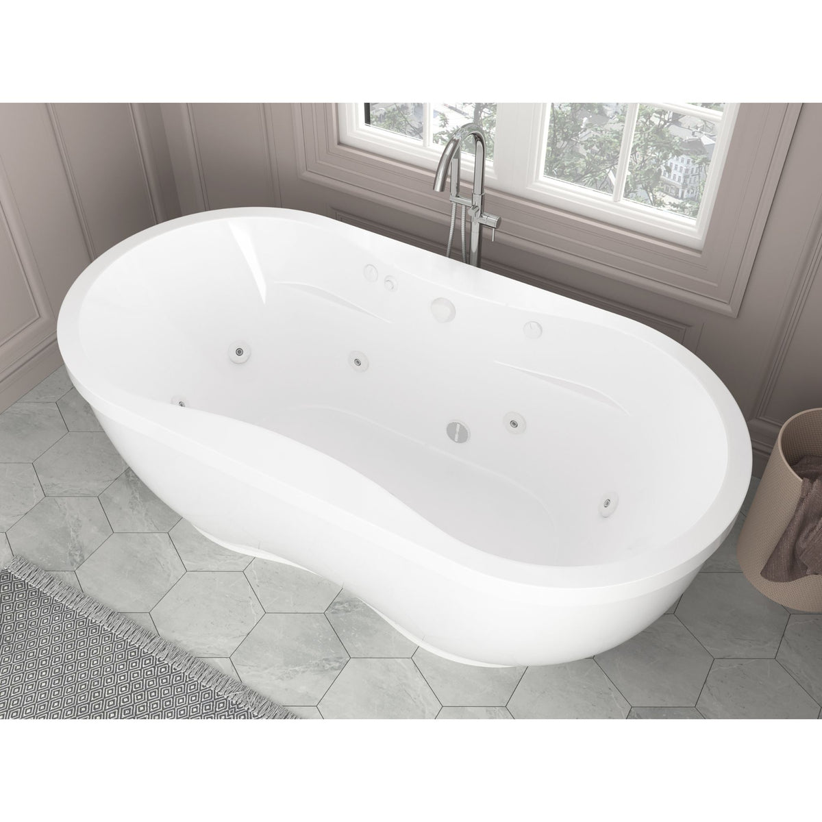 Atlantis Whirlpools Embrace 34 x 71 Oval Freestanding Bathtub 3471A
