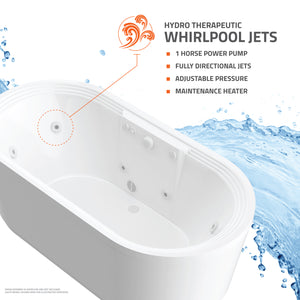 Atlantis Whirlpools Embrace 34 x 71 Oval Freestanding Bathtub 3471A