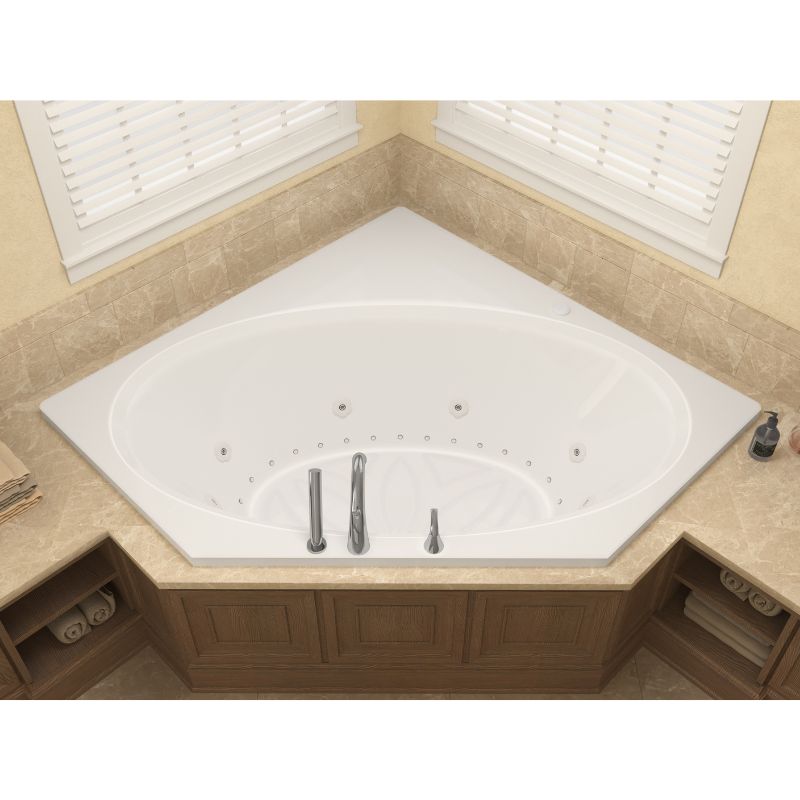 Atlantis Whirlpools Venus 60 x 60 Oval Shaped Interior Corner Jetted Bathtub 6060V