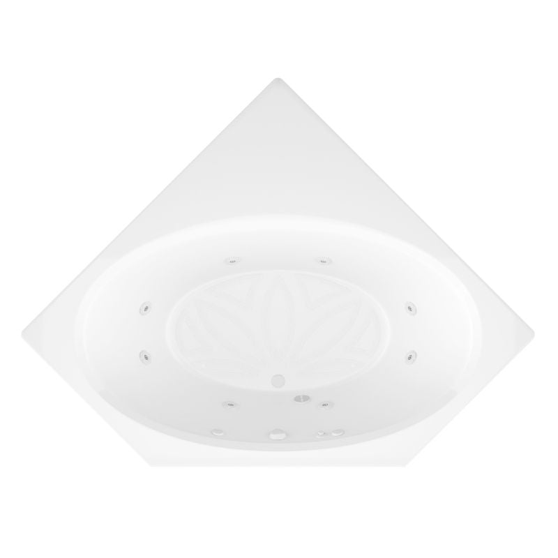 Atlantis Whirlpools Venus 60 x 60 Oval Shaped Interior Corner Jetted Bathtub 6060V