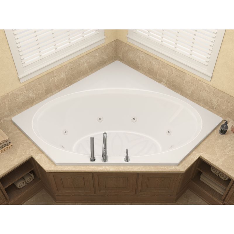 Atlantis Whirlpools Venus 60 x 60 Oval Shaped Interior Corner Jetted Bathtub 6060V