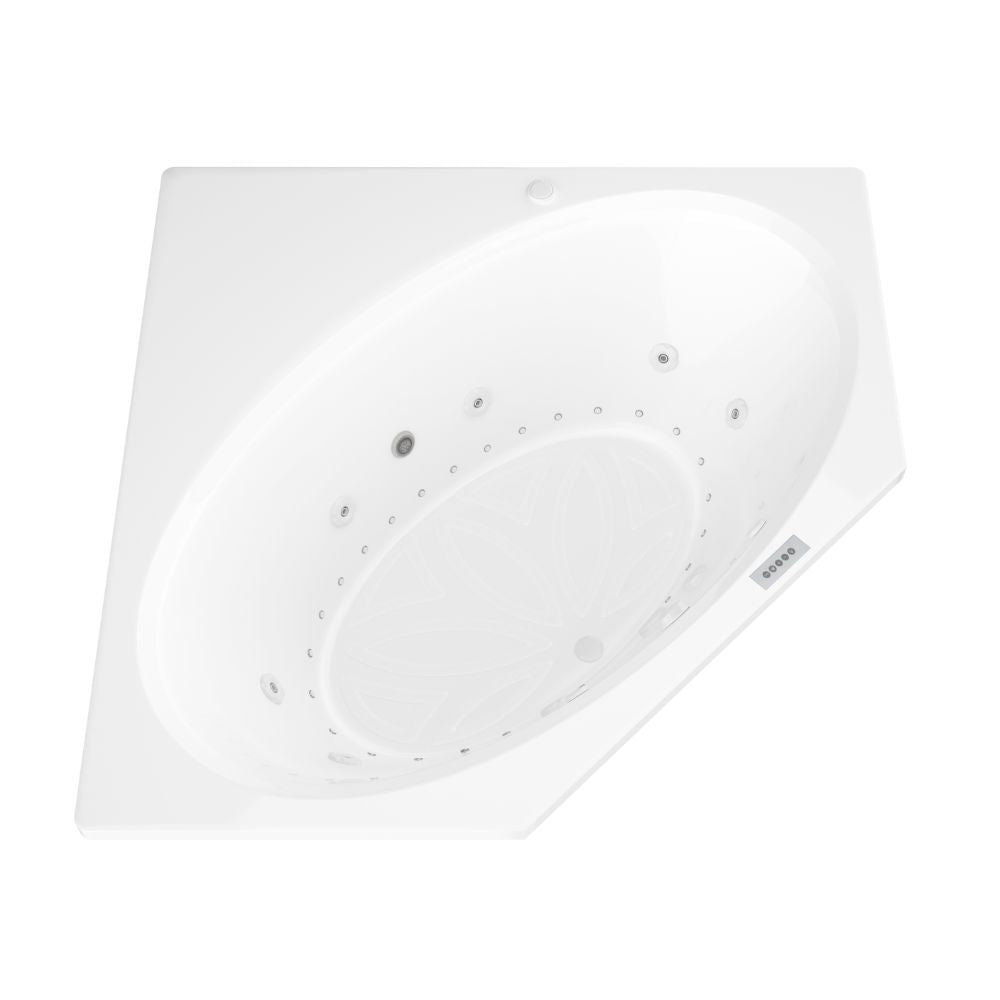 Atlantis Whirlpools Venus 60 x 60 Oval Shaped Interior Corner Jetted Bathtub 6060V