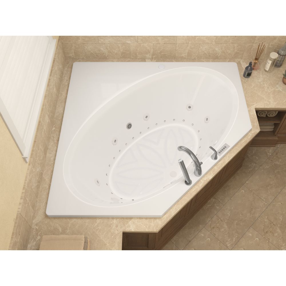 Atlantis Whirlpools Venus 60 x 60 Oval Shaped Interior Corner Jetted Bathtub 6060V