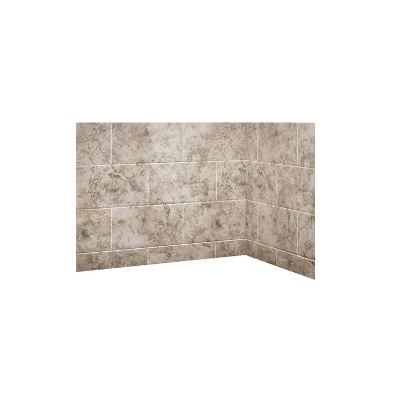 Avora Bath 11x20 Tile RidgeStone Acrylic Alcove Shower System 60"W x 34"D x 96"H 6034CAV60361212TWWS