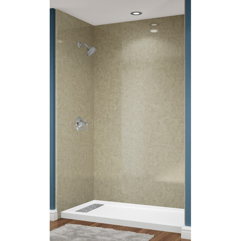 Avora Bath Sandstone Acrylic Alcove Shower System 60"W x 30"D x 96"H 6030LTAV6036SSWS