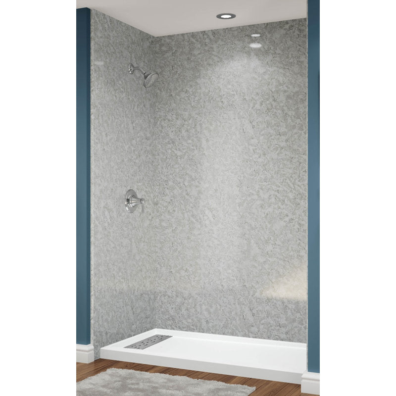 Avora Bath Silverstone Acrylic Alcove Shower System 60"W x 30"D x 96"H 6030LTAV6036SSNWS