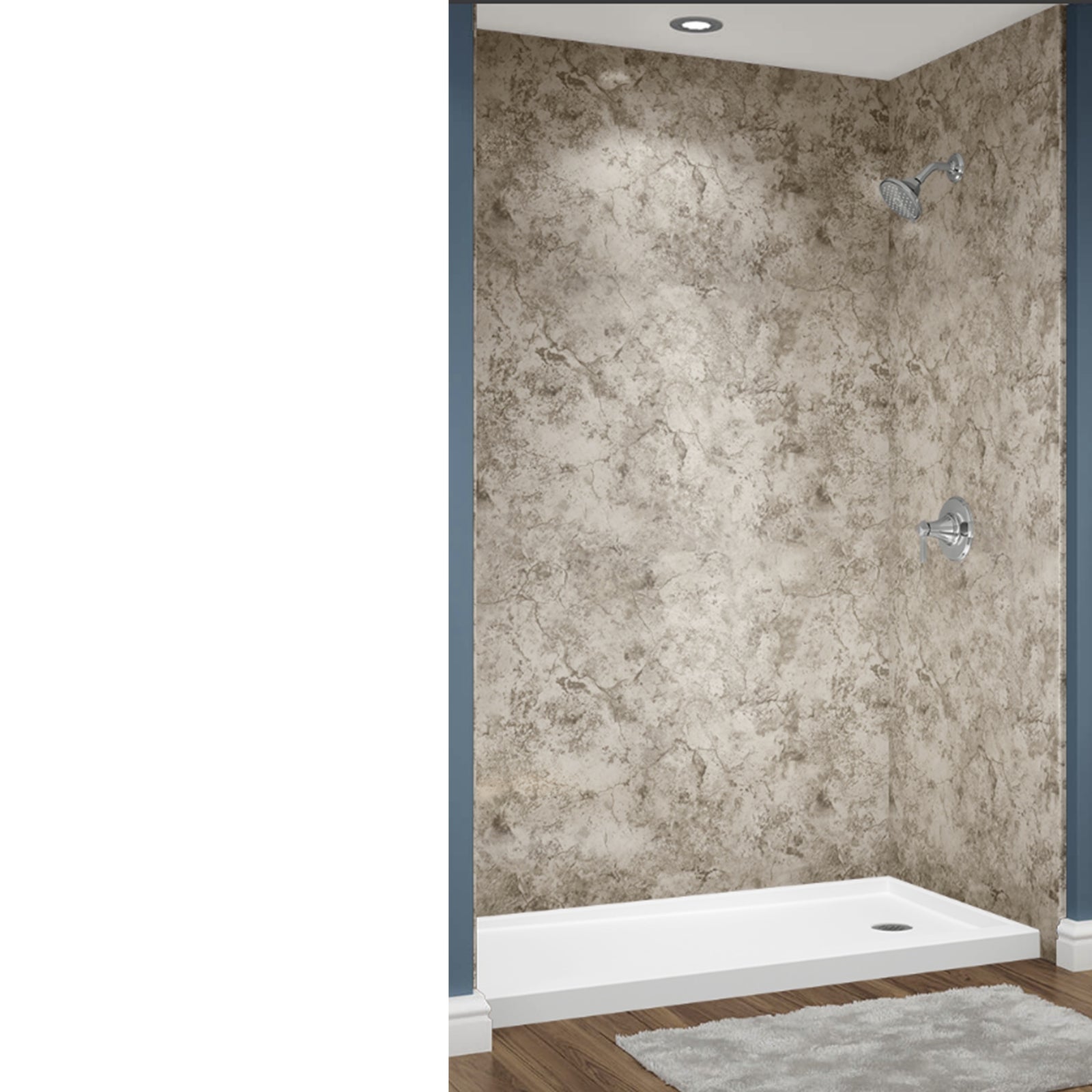 Avora Bath Smooth Ridgestone Acrylic Alcove Shower Walls 60 W x 36-in D x 96-in H AV6036RSWS