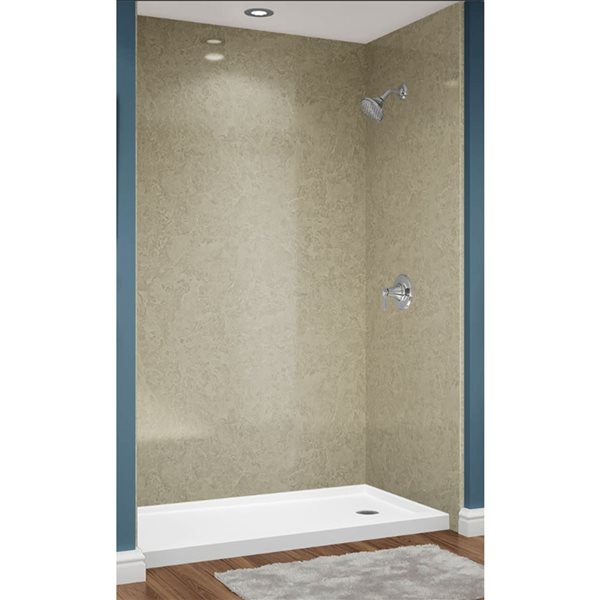 Avora Bath Smooth Sandstone Acrylic Alcove Shower Walls 60 W x 36-in D x 96-in H AV6036SSWS