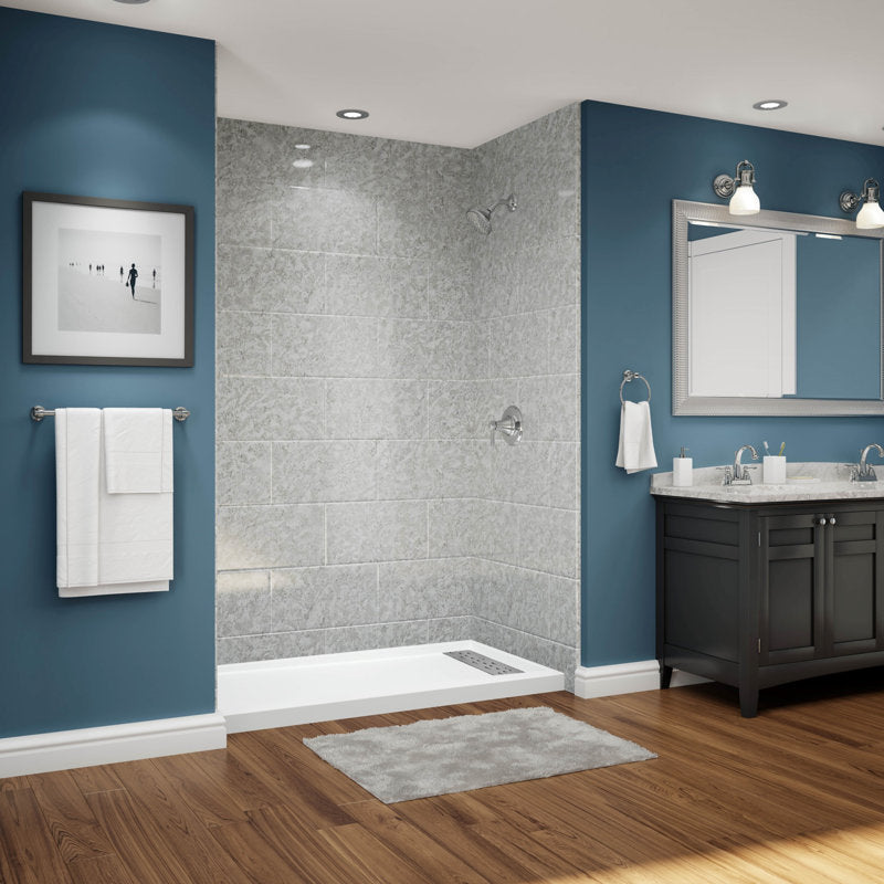 Avora Bath 11x20 SilverStone Acrylic Alcove Shower System 60"W x 34"D 6034RTAV60361120TRSWS