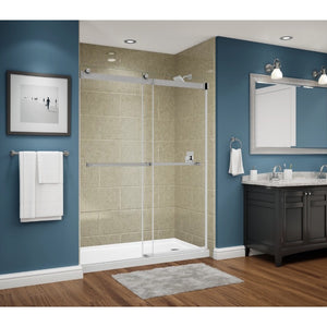 Avora Bath 11x20 Tile SandStone Acrylic Alcove Shower Walls 60"W x 36"D x 96"H AV60361120TSSSWS