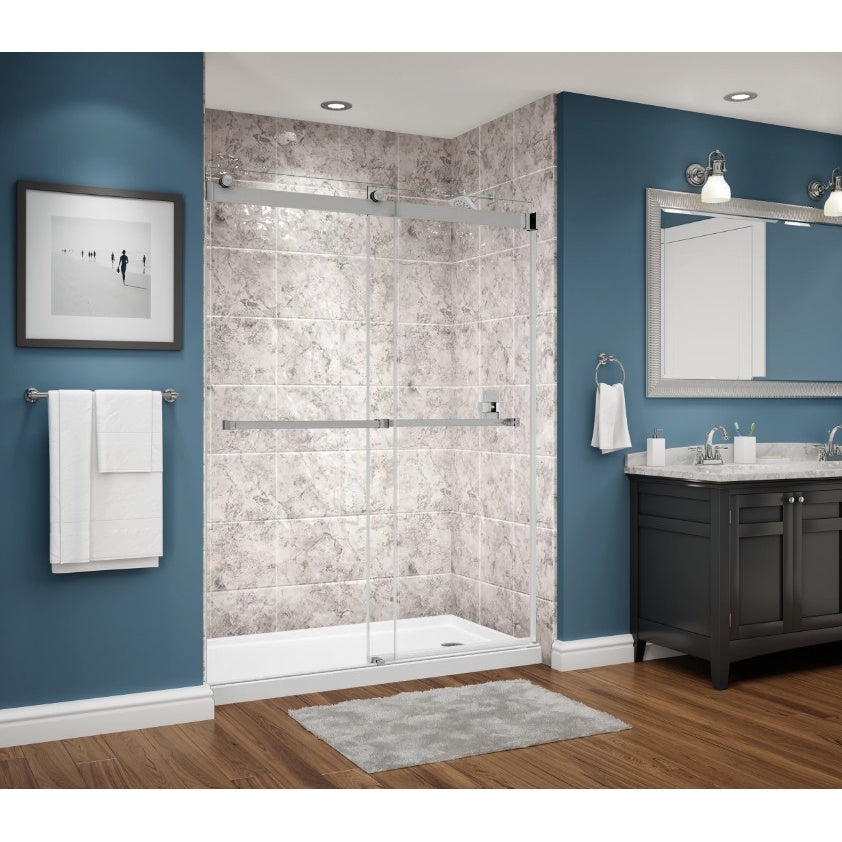 Avora Bath 12x12 Tile Limestone Acrylic Alcove Shower Walls 60"W x 36"D x 96"H AV60361212TBSWS