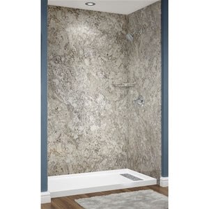 Avora Bath  60"W x 32"D x 96"H Tuscan Marble Acrylic Alcove Shower System 6032RTAV6036TMWS
