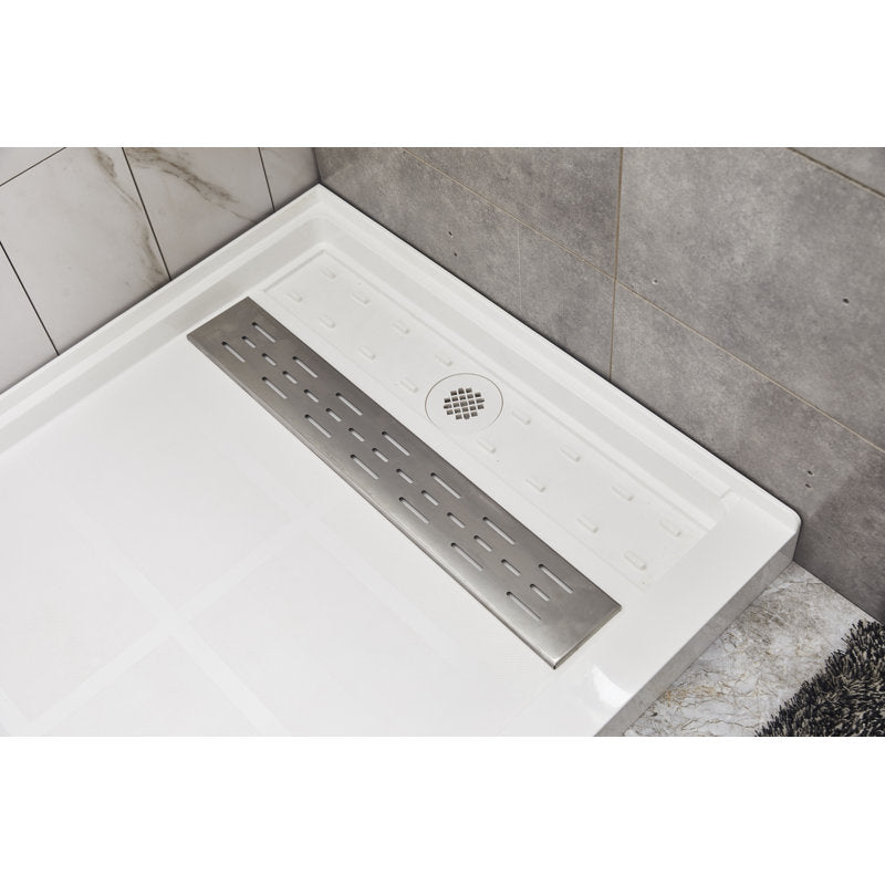 Avora Bath 60"W x 36"D x 96"H Tuscan Marble Acrylic Alcove Shower System 6036RTAV6036TMWS
