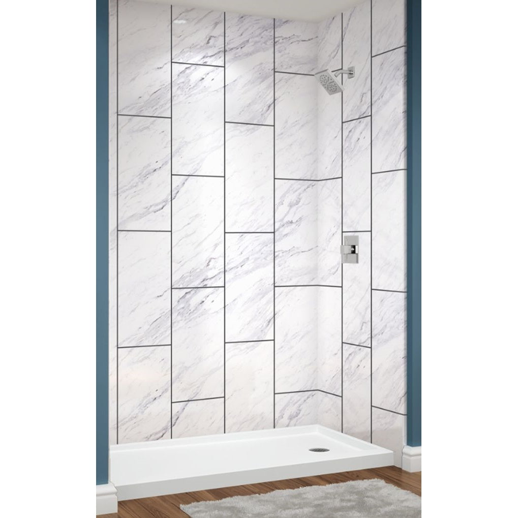 Avora Bath Calcutta Walls with 12 x 24 Vertical 60" x 36" x 96" AV6036CWWS12x24