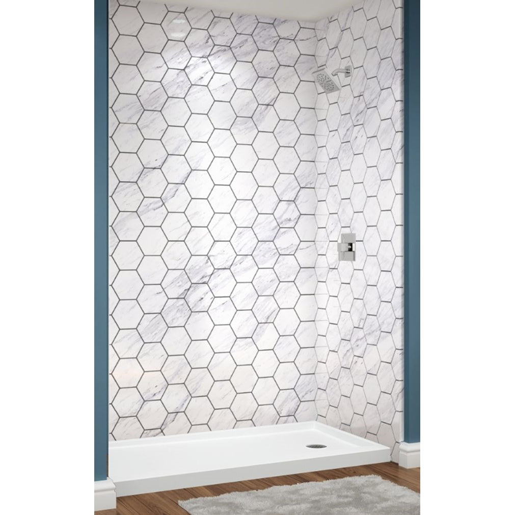 Avora Bath Calcutta Walls with Hexagon 60" x 36" x 96" AV6036CWWSHex