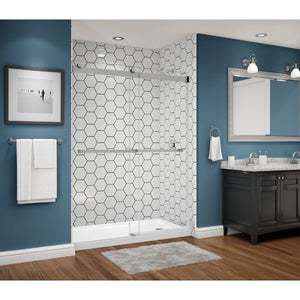 Avora Bath Hexagon Tile White Acrylic Alcove Shower Walls 60"W x 36"D x 96"H AV6036HexW