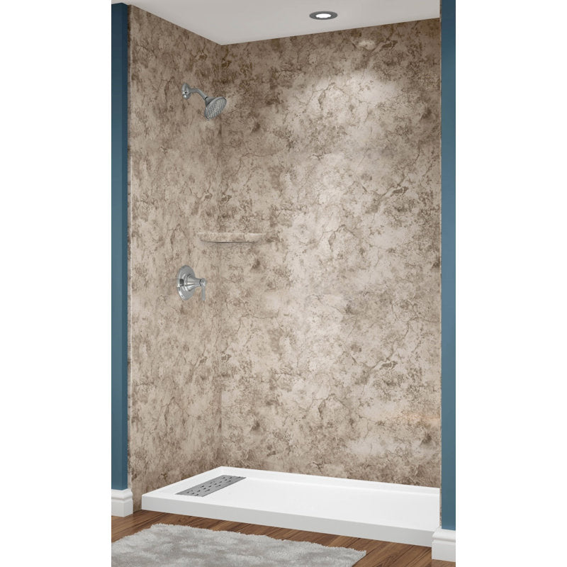 Avora Bath RidgeStone Acrylic Alcove Shower System 60"W x 32"D x 96"H 6032LTAV6036RSWS