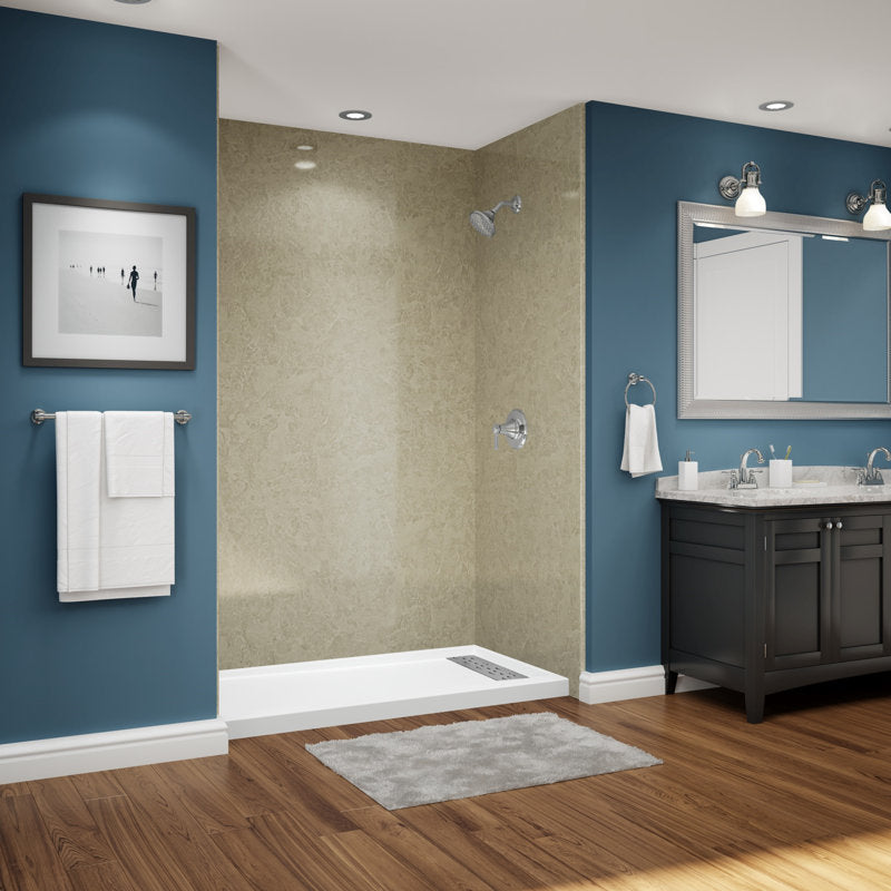 Avora Bath Sandstone Acrylic Alcove Shower System 60"W x 30"D x 96"H 6030RTAV6036SSWS