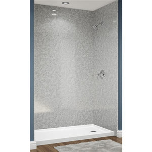 Avora Bath Smooth Silverstone Acrylic Large Shower Walls 66"W x 40"D x 105"H AV6640SSNWS