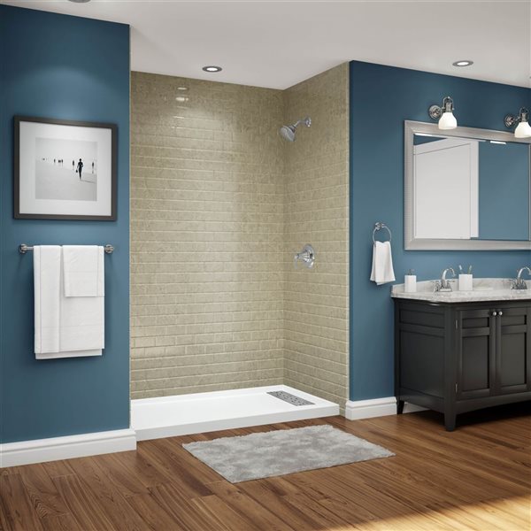 Avora Bath Subway SandStone Acrylic Alcove Shower System 60"W x 32"D 6032RTAV6036SSSWS