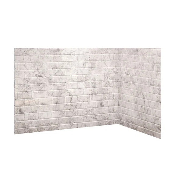 Avora Bath Subway Tile LimeStone Acrylic Alcove Shower Walls 60"W x 36"D x 96"H AV6036LSSWS
