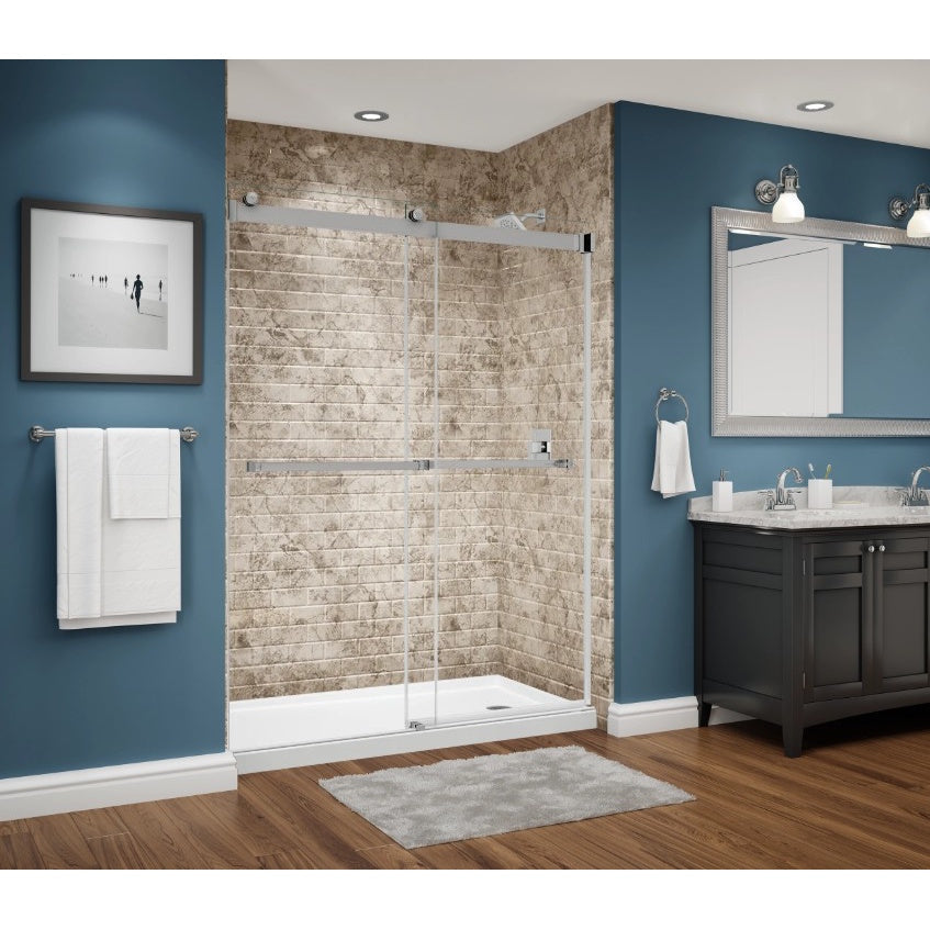 Avora Bath Subway Tile Ridgestone Acrylic Alcove Shower Walls 60"W x 36"D x 96"H AV60361120TWWS