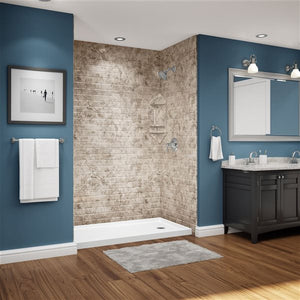 Avora Bath Subway Tile SilverStone Acrylic Alcove Shower Walls 60"W x 36"D x 96"H AV6036RSSWS