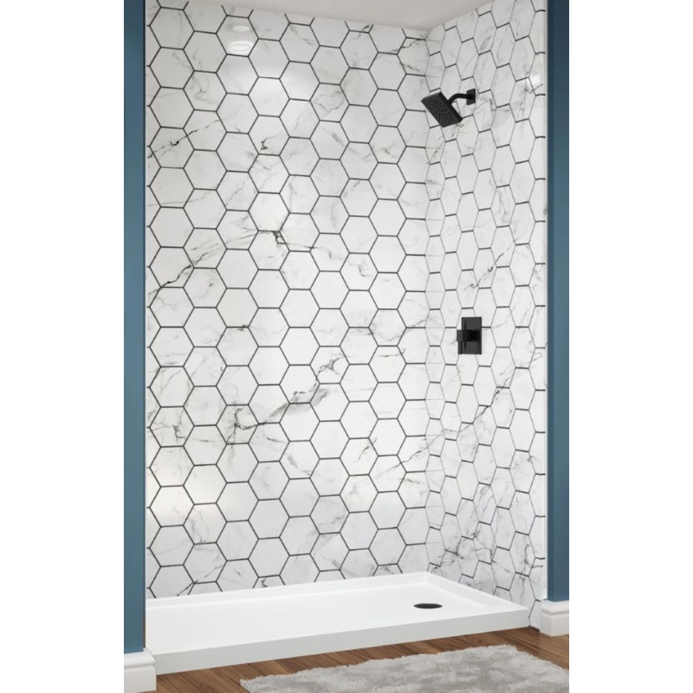 Avora Bath Venatino Walls with Hexagon 60" x 36" x 96" AV6036VMWSHex