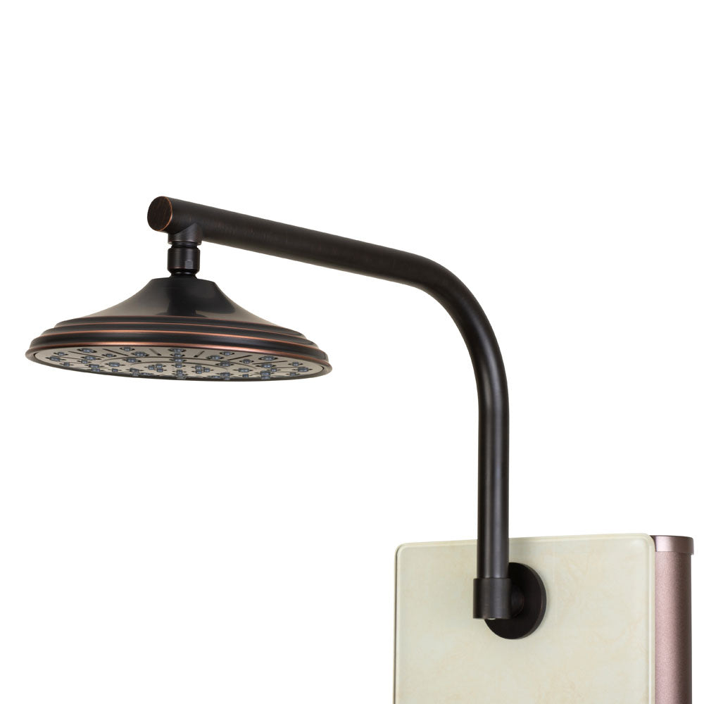 PULSE ShowerSpas White Venetian Glass Oil Rubbed Bronze Shower Panel - Barcelona ShowerSpa 1040