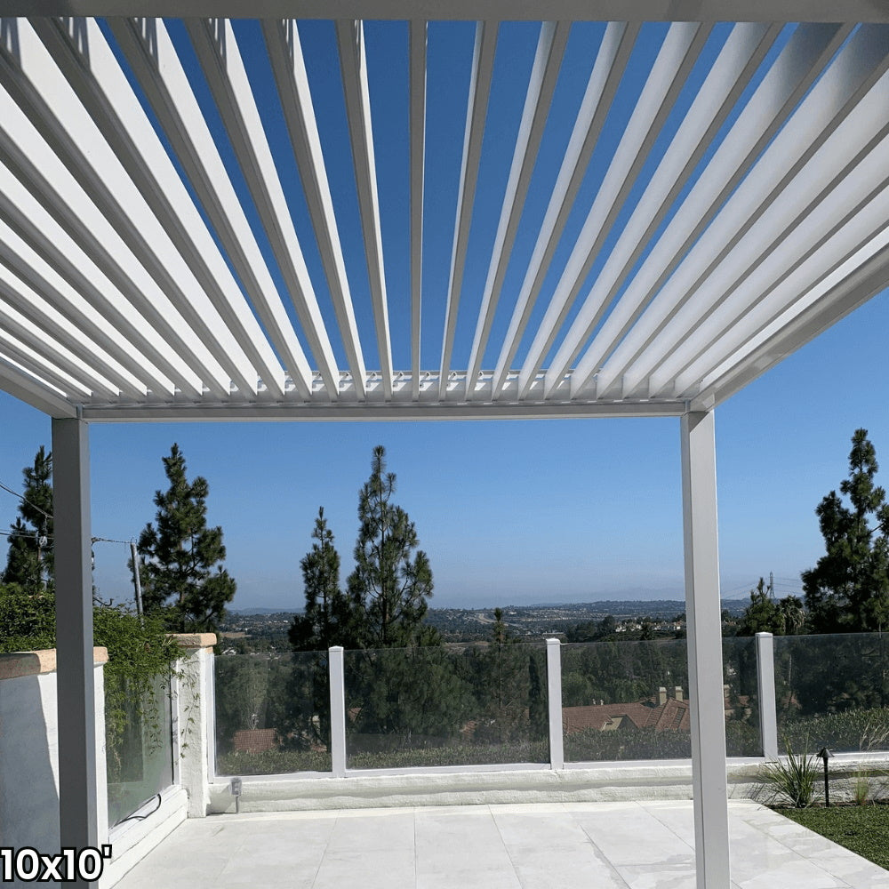 Bon Pergola 10'x10' Motorized Louver with Edge Lighting Villa Pergola VP-3325