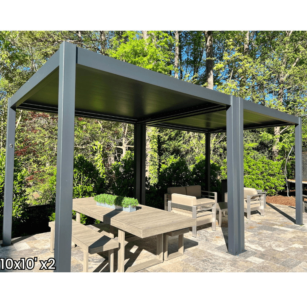 Bon Pergola 10'x10' Motorized Louver with Edge Lighting Villa Pergola VP-3325