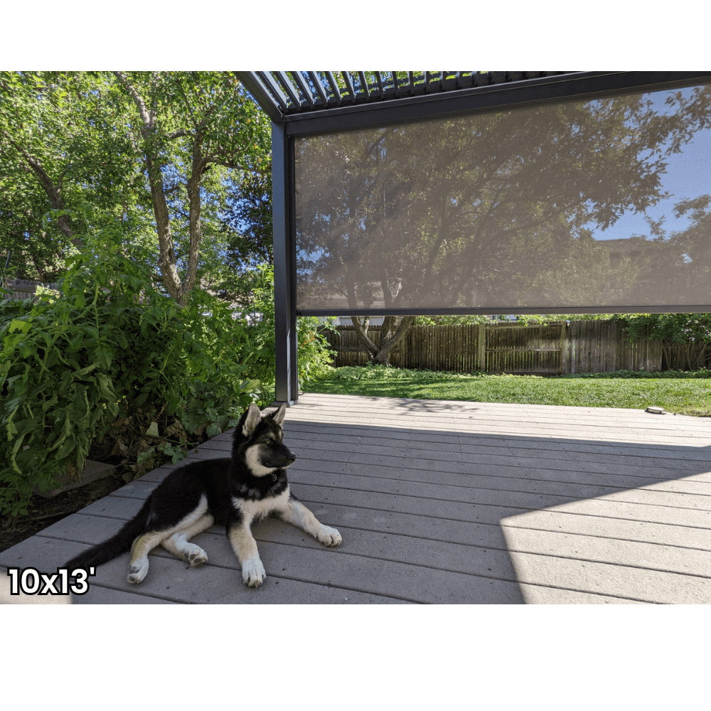 Bon Pergola 10'x13' Motorized Louver with Edge Lighting Villa Pergola VP-4325