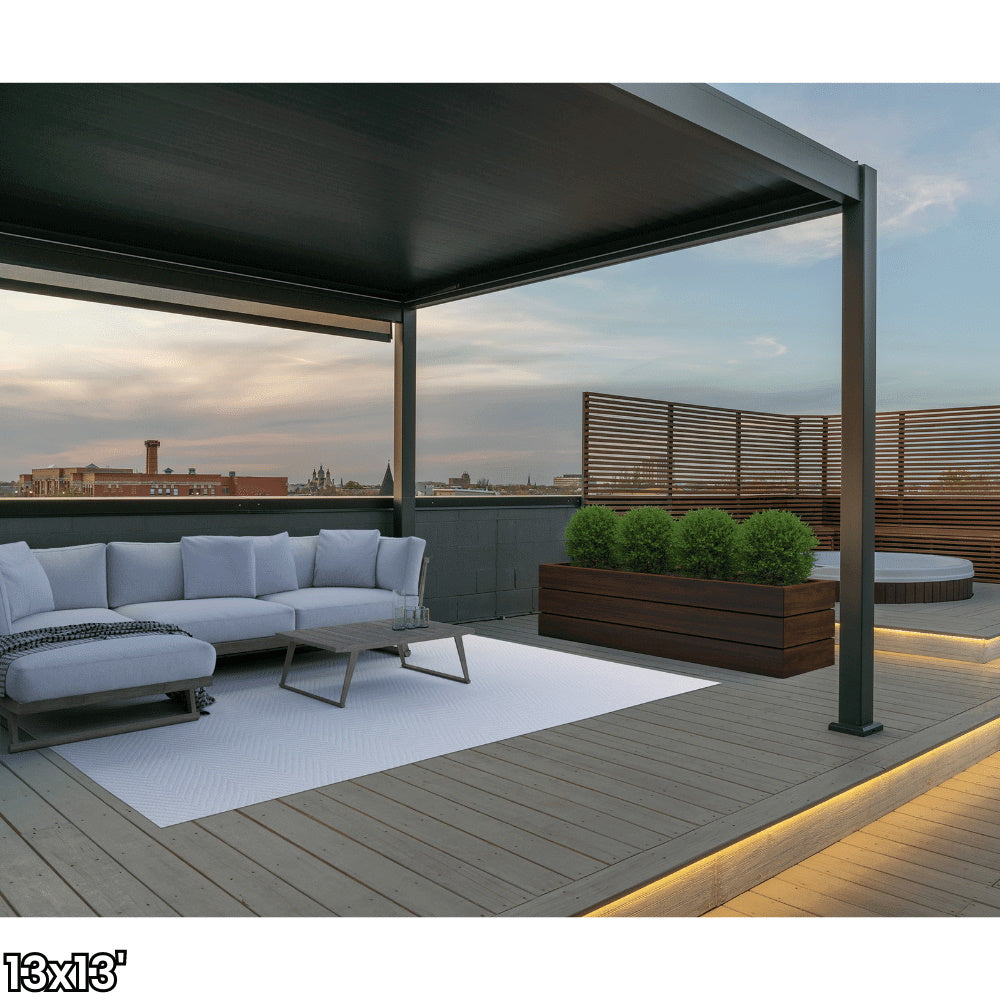 Bon Pergola 13'x13' Motorized Louver with Edge Lighting Villa Pergola VP-4425