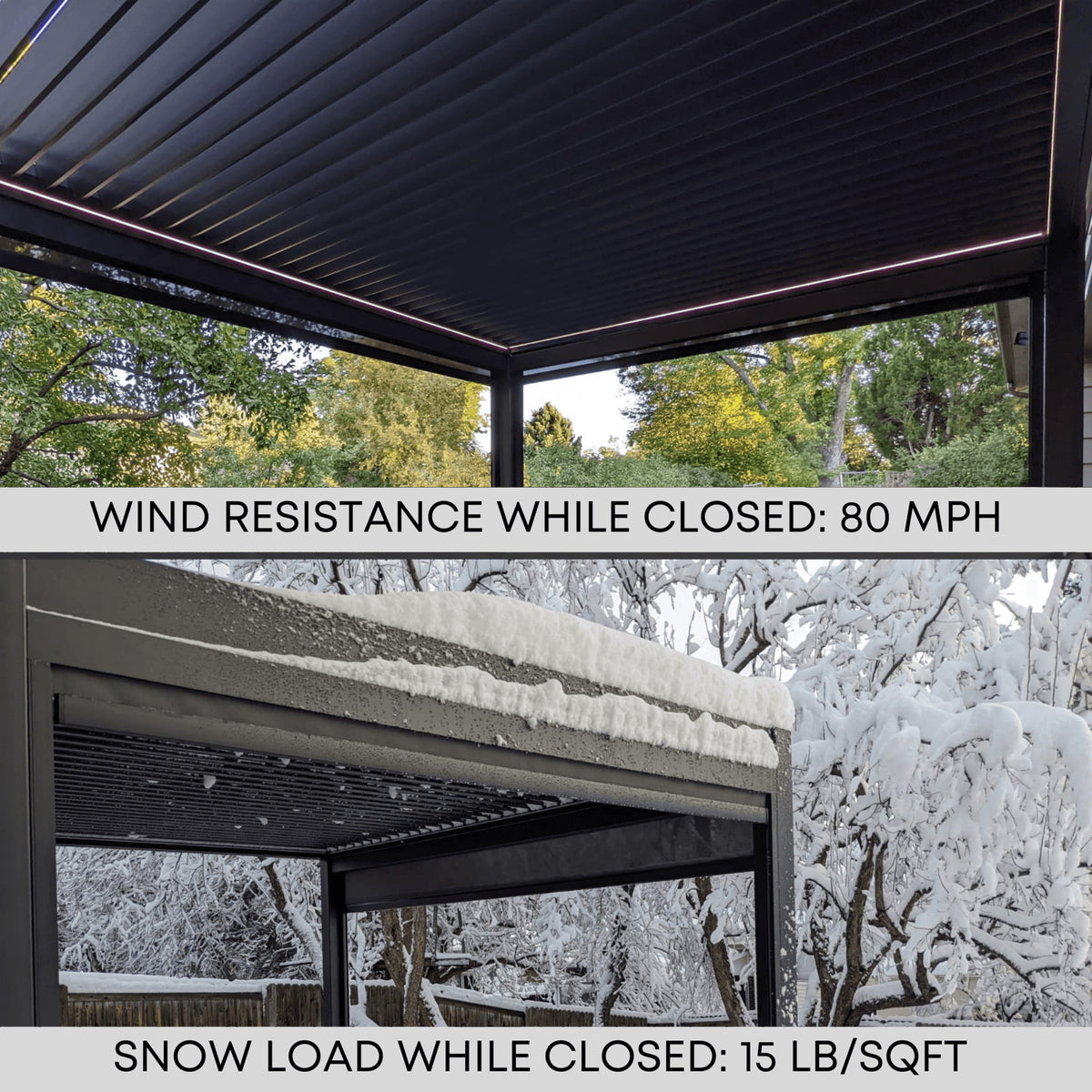 Bon Pergola 13'x13' Motorized Louver with Edge Lighting Villa Pergola VP-4425