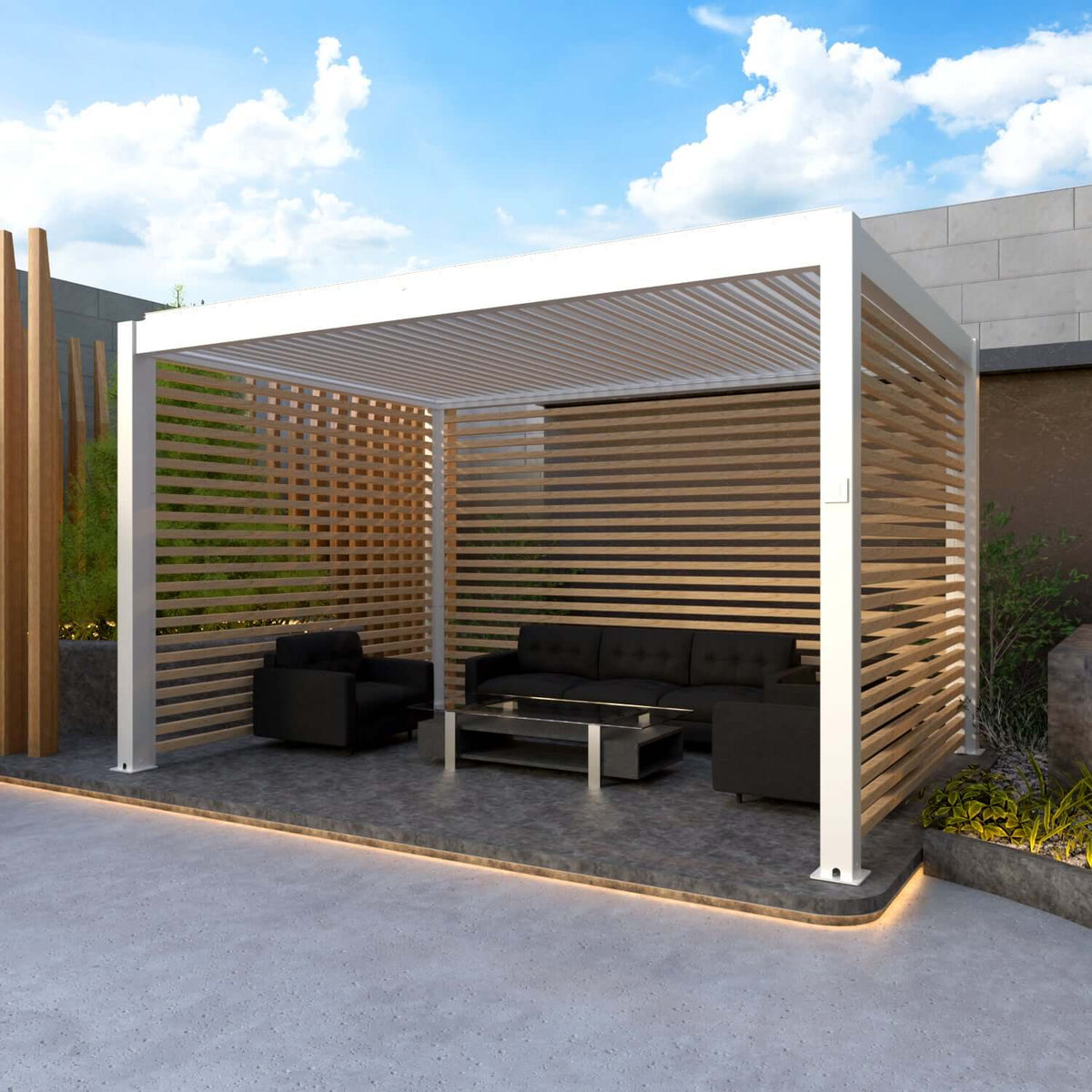Bon Pergola Premium Slat Aluminum Fencing - Villa Pergola