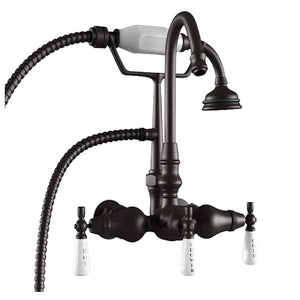 Cambridge Plumbing Clawfoot Tub Brass Wall Mount Faucet with Hand Held Shower CAM684BTW