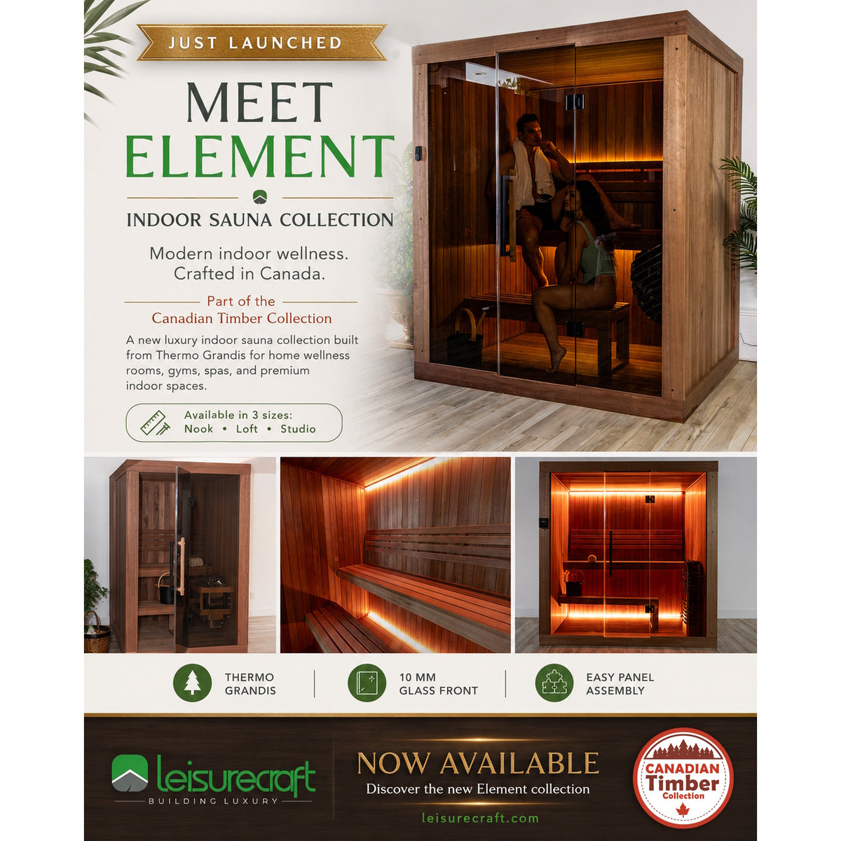 Dundalk Canadian Timber CT Element Loft Sauna (54x74) 605003