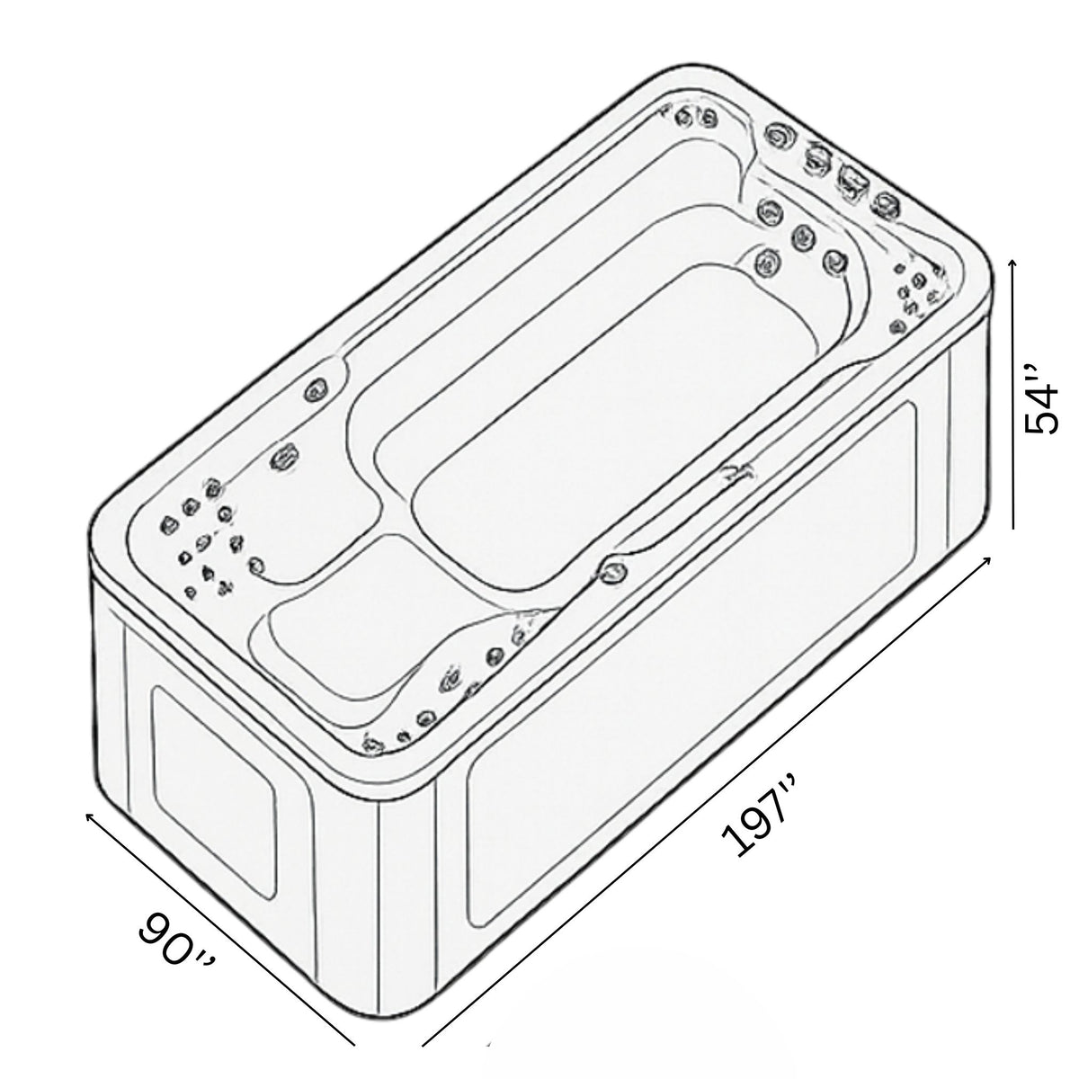 Canadian Spa St. Lawrence 16ft 72-Jet 15-Person Swim Spa KS-10028
