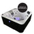 Canadian Spa Saskatoon 4-Person 12-Jet Portable Plug & Play Hot Tub - White inside - Black outside - with adjustable stainless steel hydrotherapy jets, multi-coloured LED lighting - Size: 63 x 63 x 29 in - KH-10084 - Vital Hydrotherapy